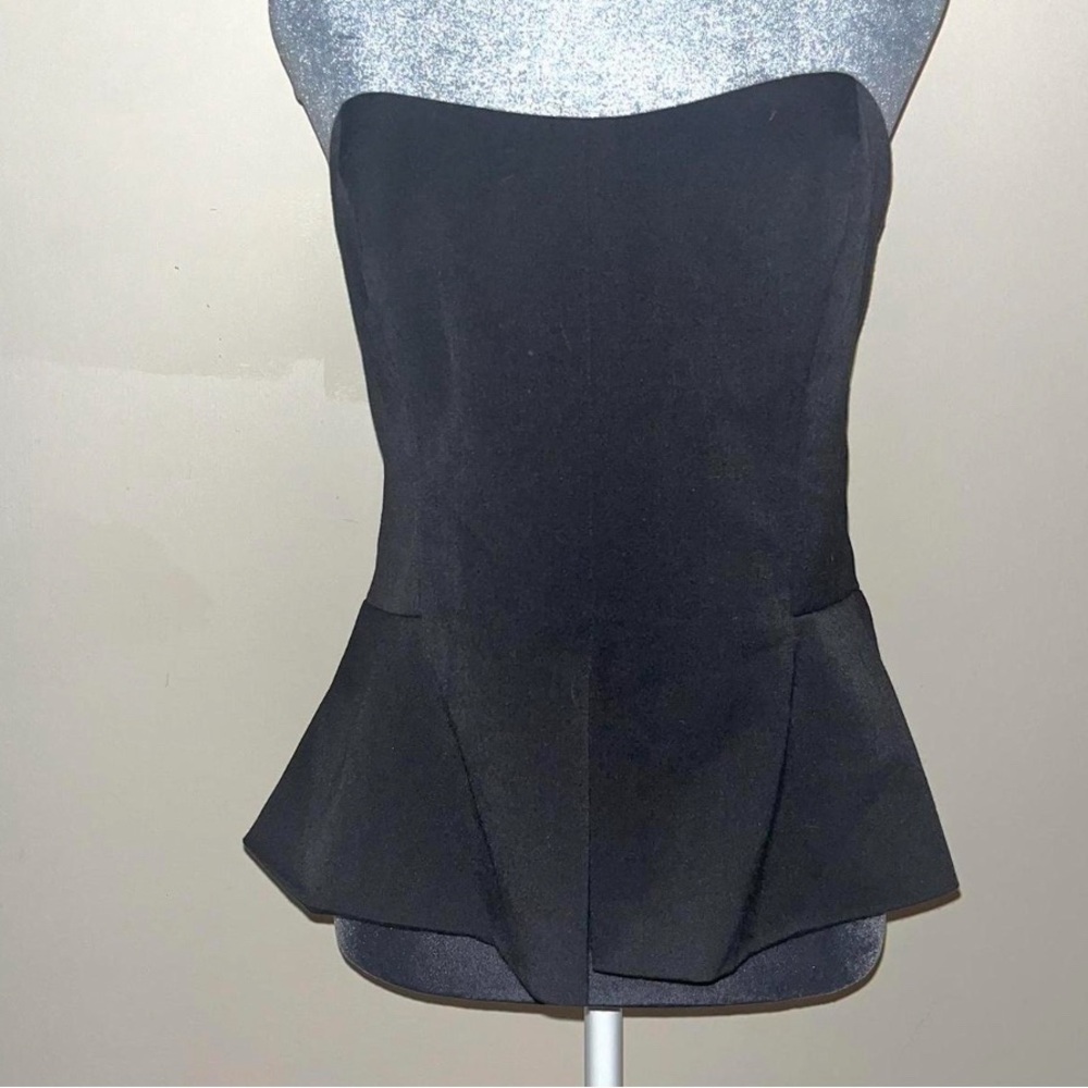 Black Strapless Bustier Top
